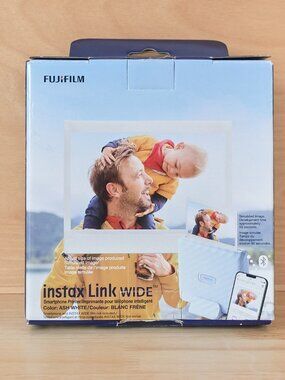 Fujifilm Instax Link Wide Ash White Bluetooth Smartphone Printer Open Box